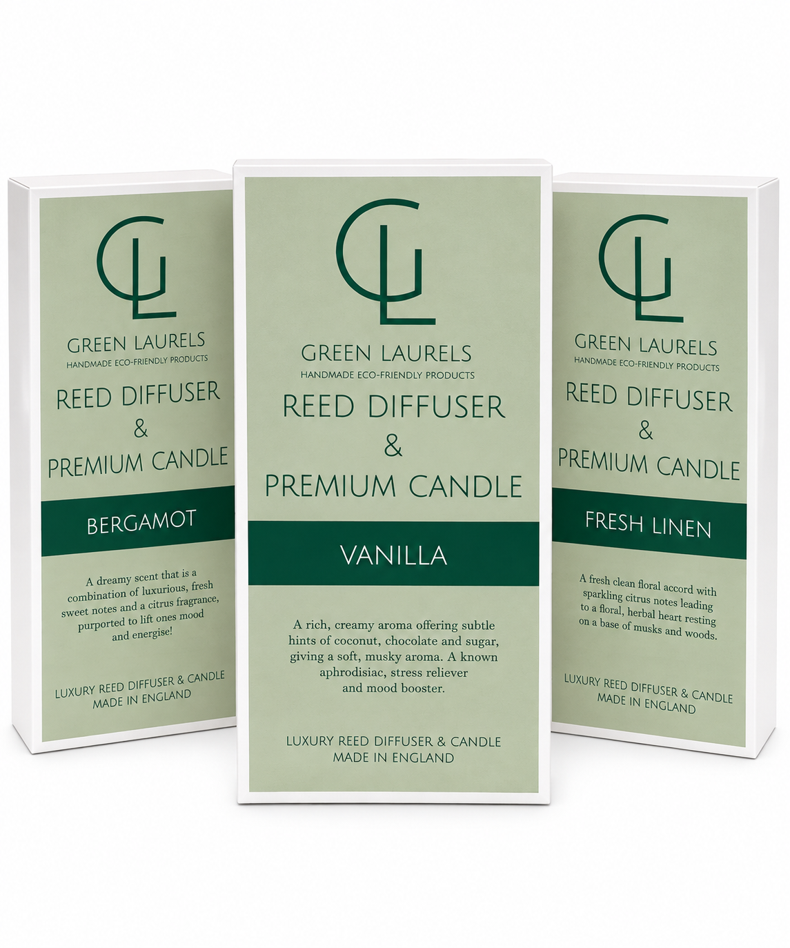 Green Laurels Reed Diffuser & Premium Soy Candle Gift Set - Image 2